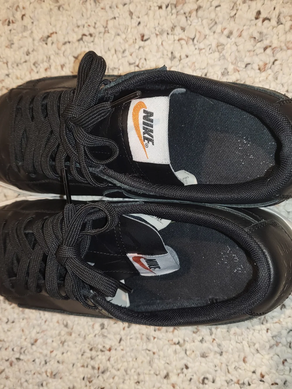 Nike Black Leather Skater Sneakers with White Sole (2018)